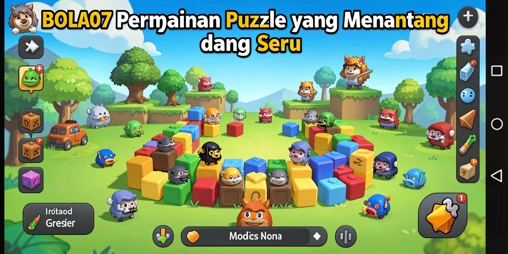 Screenshot utama BOLA07 menampilkan gameplay Puzzle yang seru.