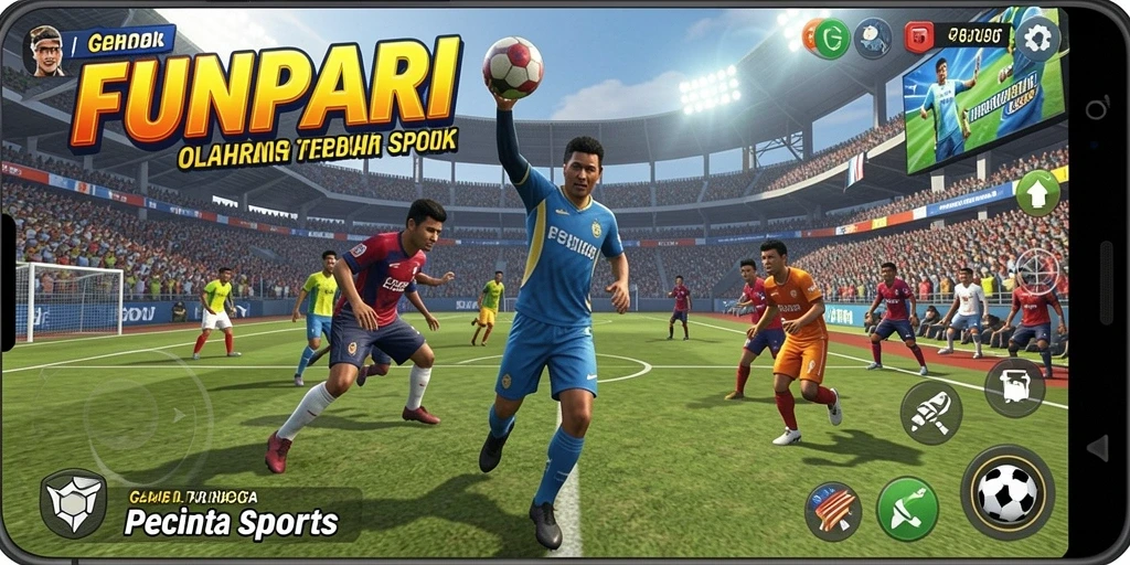 Screenshot utama FUNPARI, menampilkan keseruan pertandingan olahraga.