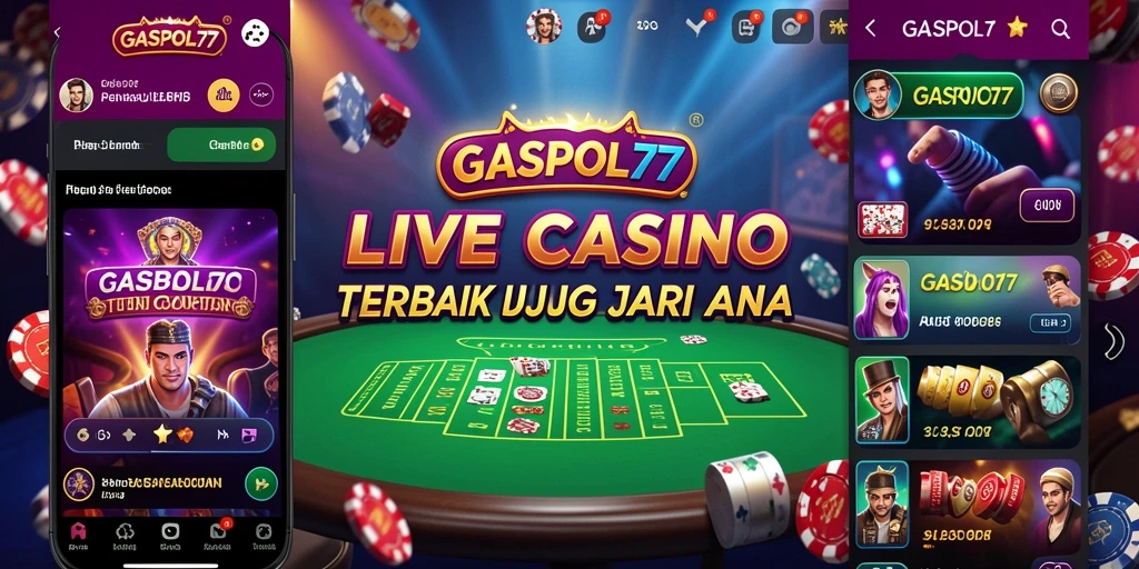 Tampilan gameplay GASPOL77 yang seru dengan dealer langsung di kasino.