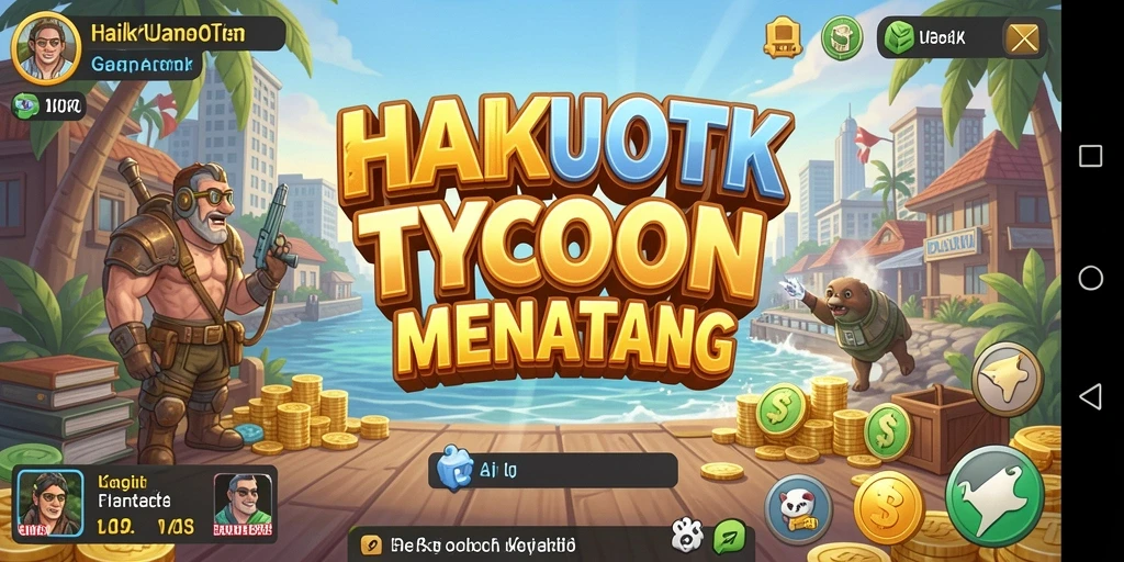 Screenshot utama HAIKUOTK menunjukkan aksi manajemen bisnis yang seru.