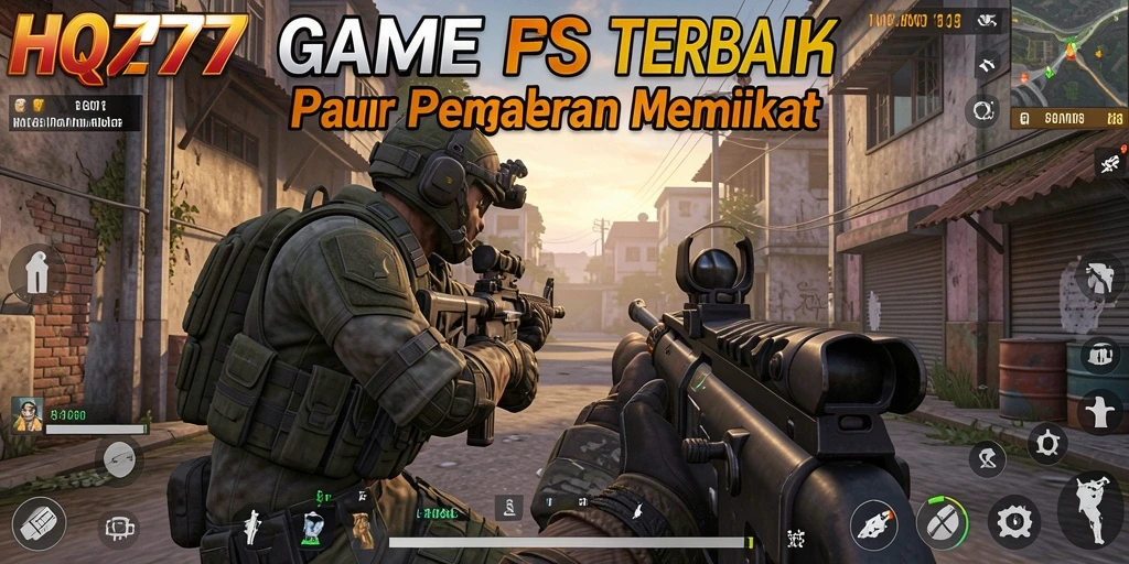 Tampilan gameplay di HQ777 menunjukkan aksi tembak-menembak yang seru.