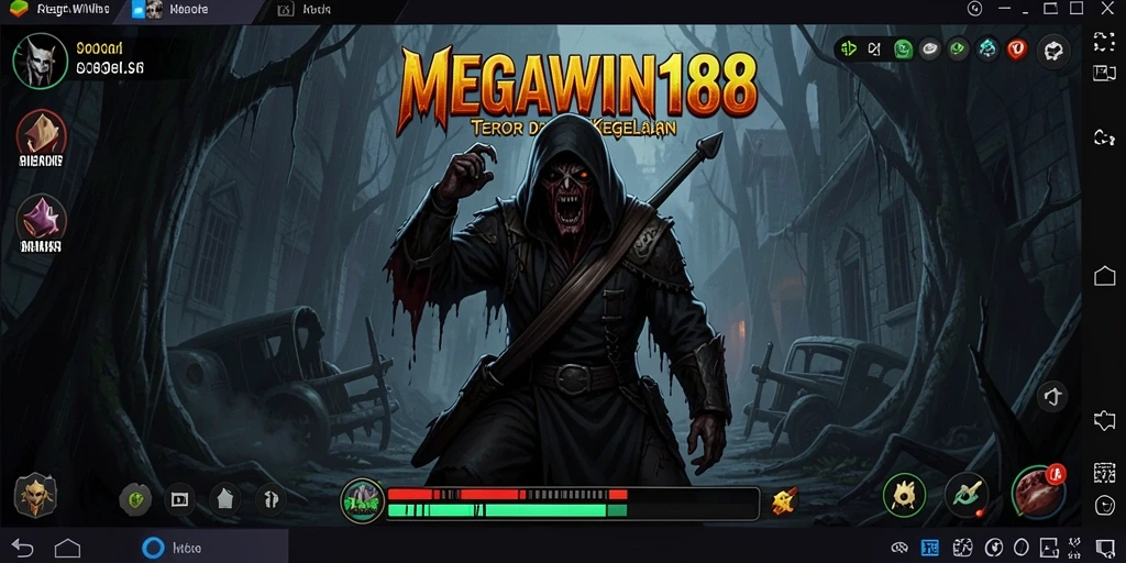Tampilan menakutkan dengan makhluk menyeramkan di gameplay MEGAWIN188.