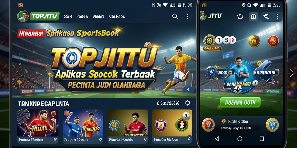 Tangkapan layar utama menunjukkan fitur taruhan olahraga di TOPJITU.